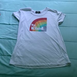 White Be Kind Rainbow Shirt
